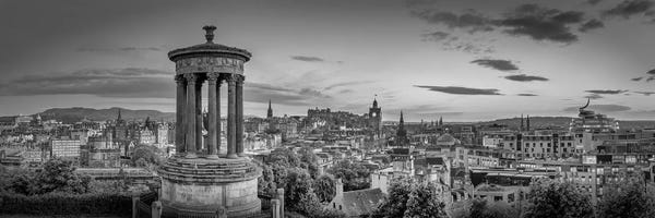 Scotland: Charming Evening Atmosphere In Edinburgh - Monochrome by Melanie Viola