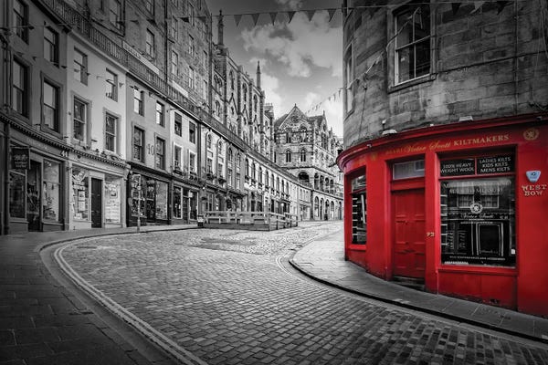 Scotland: West Bow In Edinburgh - Colorkey by Melanie Viola