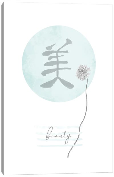 Turquoise Beauty - Japandi Style Canvas Art Print - Wisdom Art