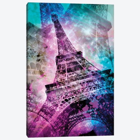 Pop Art Eiffel Tower Canvas Print #MEV98} by Melanie Viola Canvas Art Print