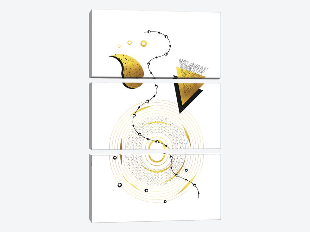 Graphic Art Within The Wheel Of Time by Melanie Viola 3-piece Art Print