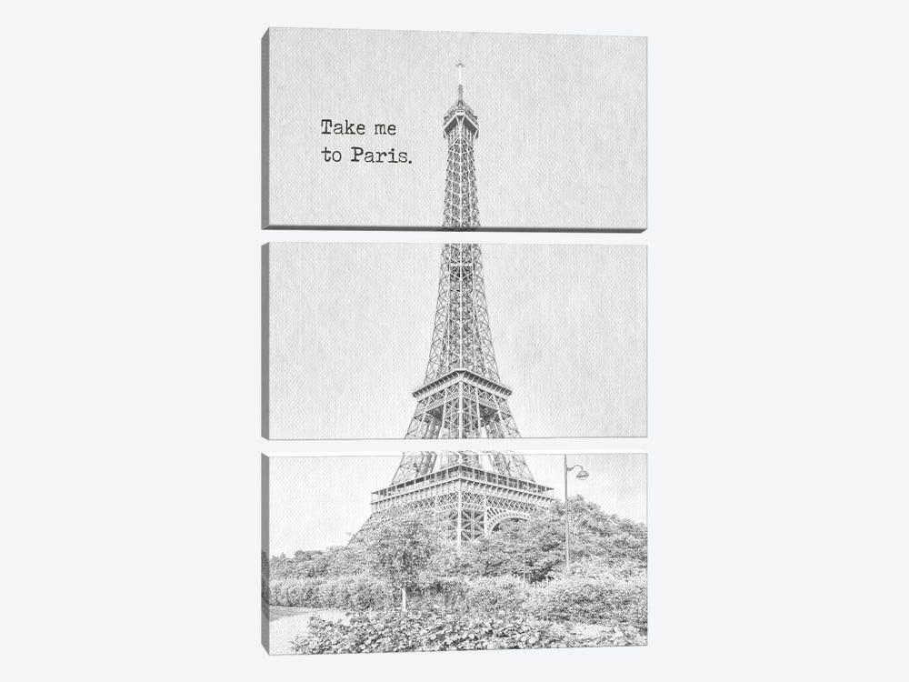 Take Me To Paris by Melanie Viola 3-piece Canvas Art Print