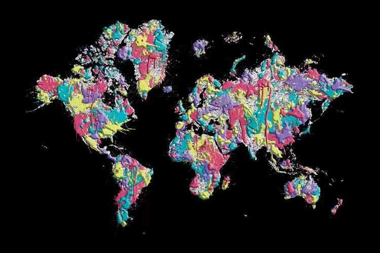 Pop Art World Map by Melanie Viola wall art