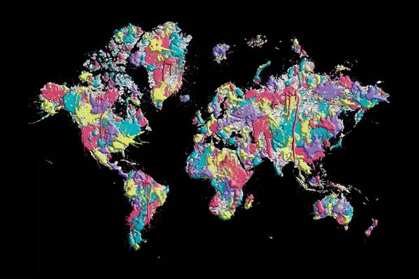 Globes: Pop Art World Map by Melanie Viola