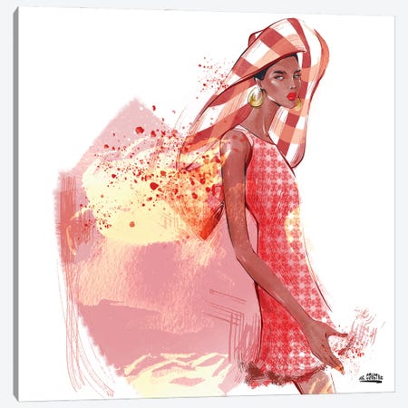 A Girl With A Big Summer Hat Canvas Print #MEX12} by Marina Ernst Canvas Art Print