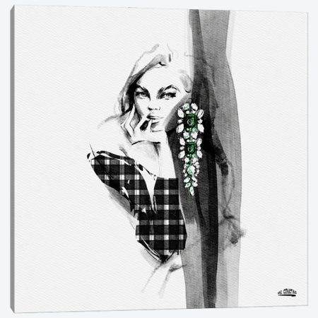 A Girl With A Green Earring Canvas Print #MEX14} by Marina Ernst Canvas Artwork