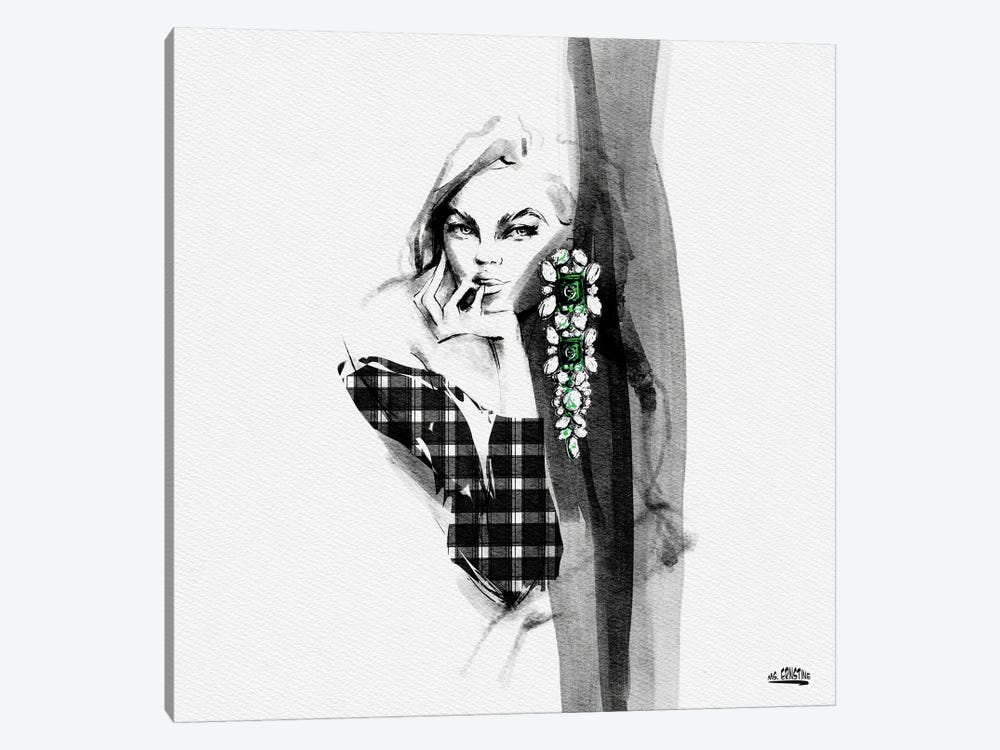 A Girl With A Green Earring by Marina Ernst 1-piece Canvas Wall Art