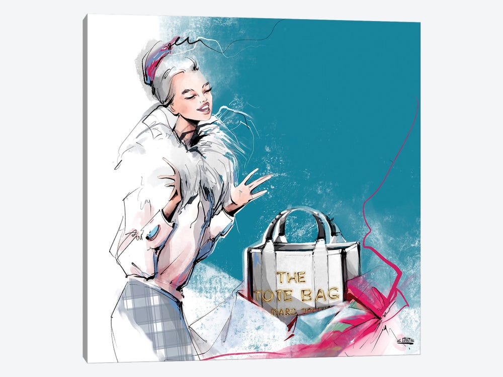 A Girl With A New Tote Bag by Marina Ernst 1-piece Canvas Art