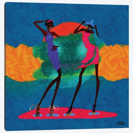 African Dream At Sunset Canvas Print #MEX21} by Marina Ernst Canvas Artwork