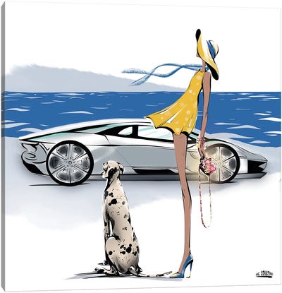 By The Sea Canvas Art Print - Lamborghini