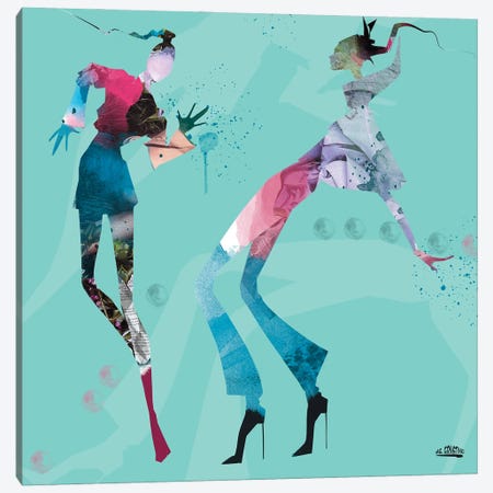 Dancing Sisters Canvas Print #MEX29} by Marina Ernst Canvas Artwork