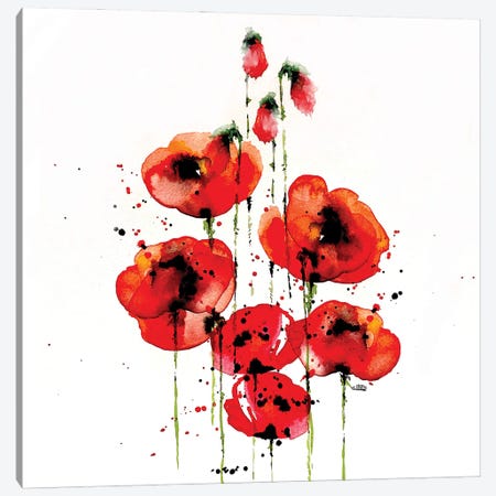 Red Poppies Canvas Print #MEX43} by Marina Ernst Canvas Art