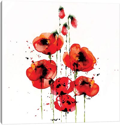 Red Poppies Canvas Art Print - Marina Ernst