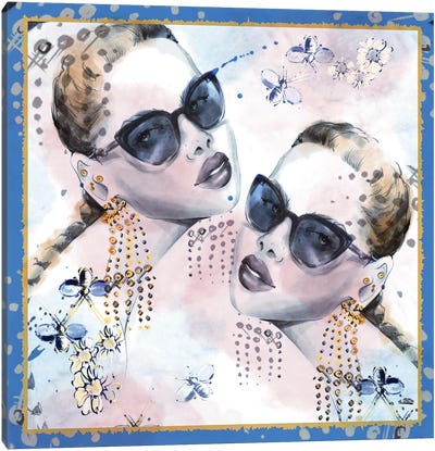Twins With Sunglasses Canvas Art Print - Marina Ernst