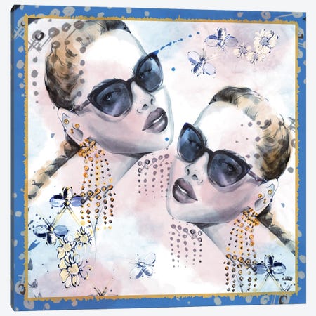 Twins With Sunglasses Canvas Print #MEX54} by Marina Ernst Canvas Wall Art