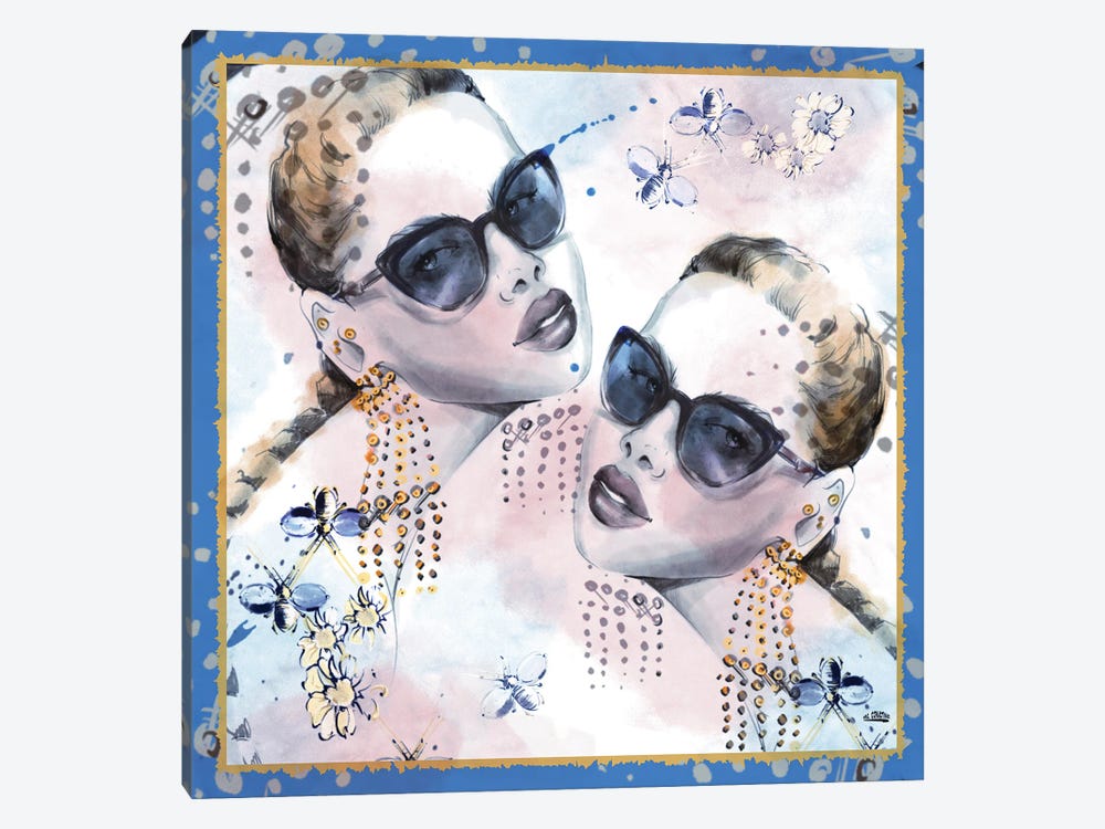 Twins With Sunglasses by Marina Ernst 1-piece Canvas Art