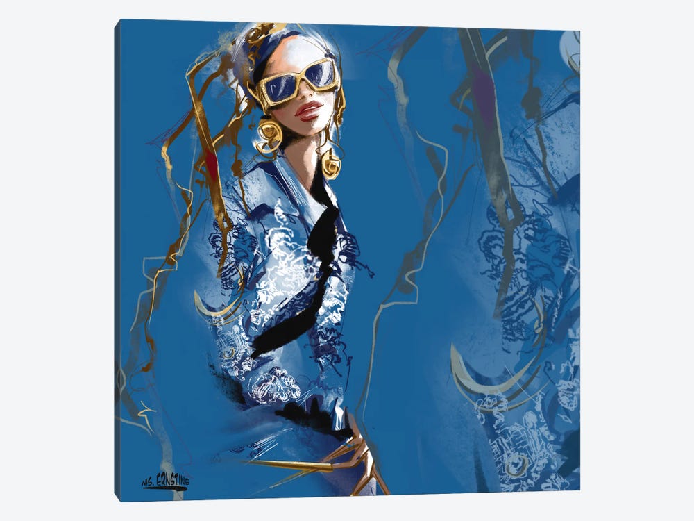 A Girl In Gold And Blue by Marina Ernst 1-piece Canvas Art