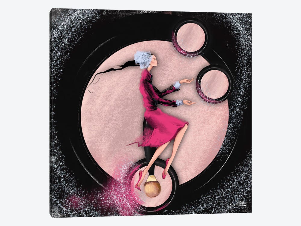 A Girl Juggling With Eyeshadows by Marina Ernst 1-piece Art Print
