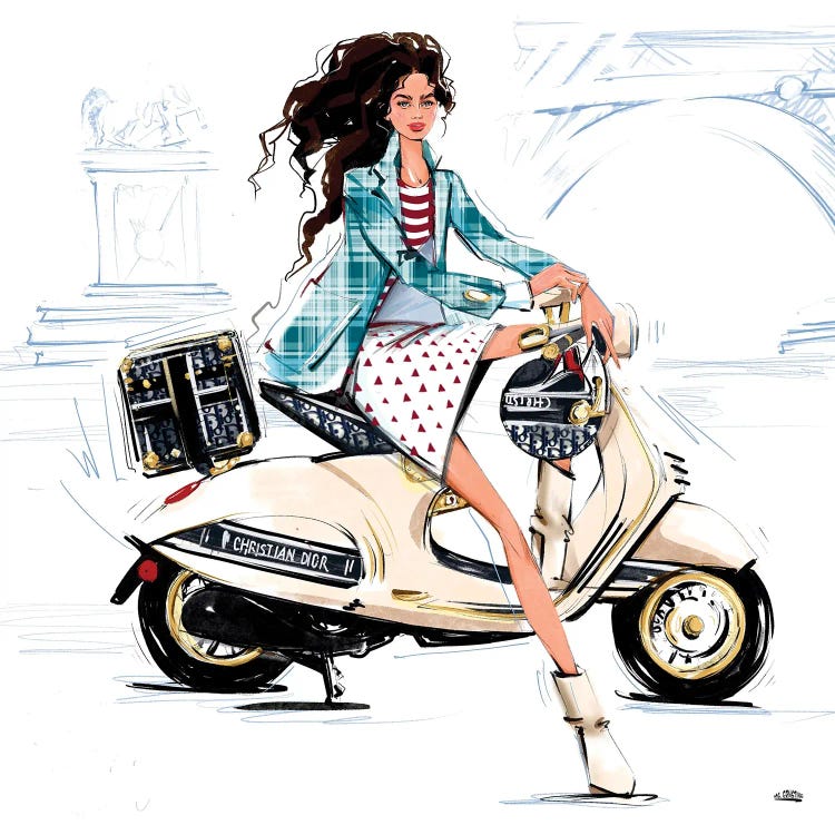 A Girl On A Vespa In Paris