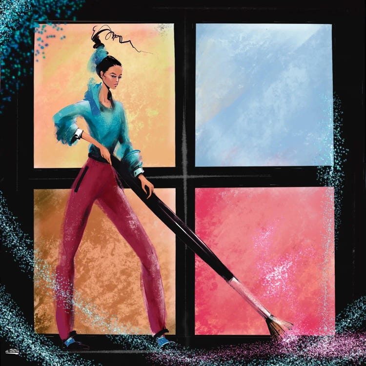 A Girl Sweeping Eyeshadows With A Brush