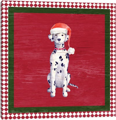Santa's Little Helper I Canvas Art Print - Dalmatian Art