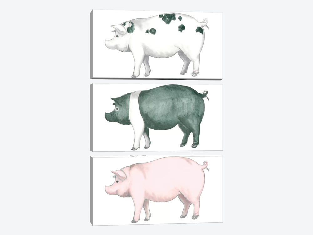 Piggy Wiggy Set by Andi Metz 3-piece Art Print