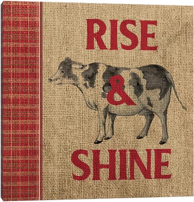 Rise & Shine Farm Fresh II Canvas Art Print - Modern Farmhouse Bedroom Art
