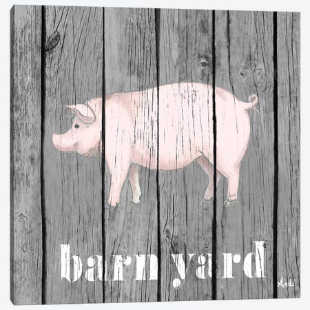 Barnyard Pig Canvas Print #MEZ2} by Andi Metz Canvas Wall Art