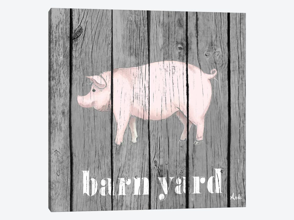 Barnyard Pig by Andi Metz 1-piece Canvas Art