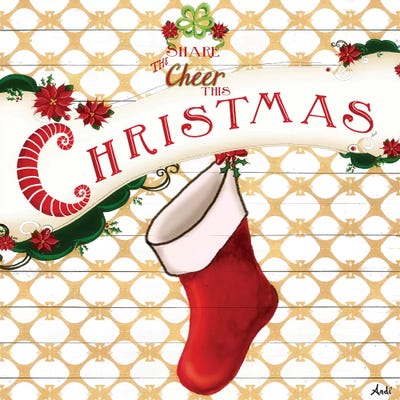 Gold Christmas Cheer I by Andi Metz framed wall art