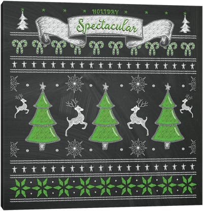 Holiday Sweater II Canvas Art Print - Reindeer Art
