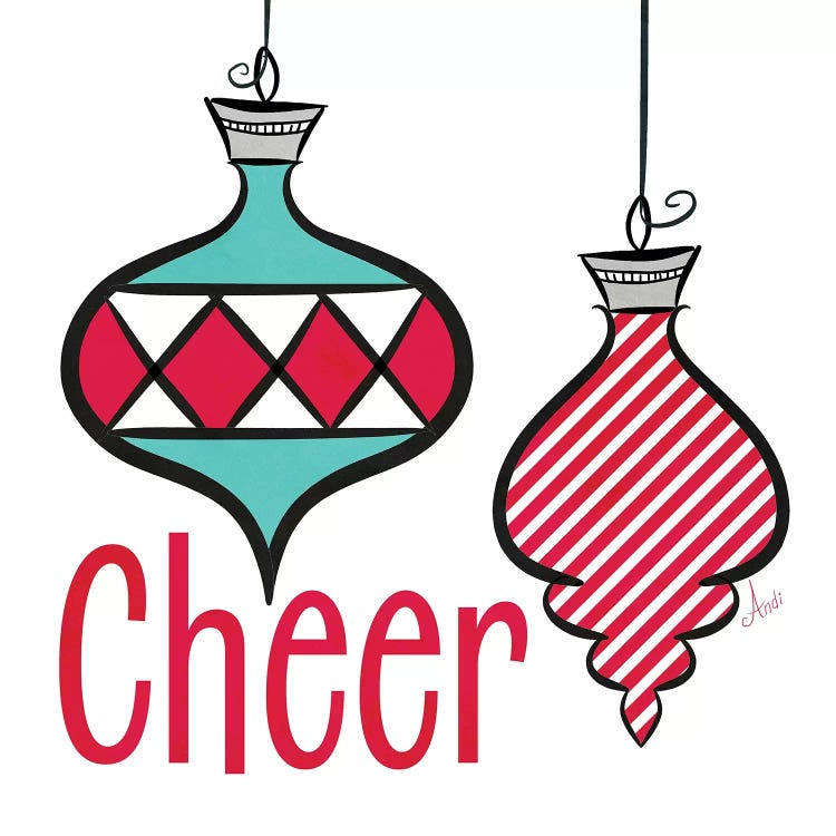 Joyful Christmas Ornaments I by Andi Metz wall art