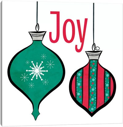 Joyful Christmas Ornaments II Canvas Art Print - Andi Metz