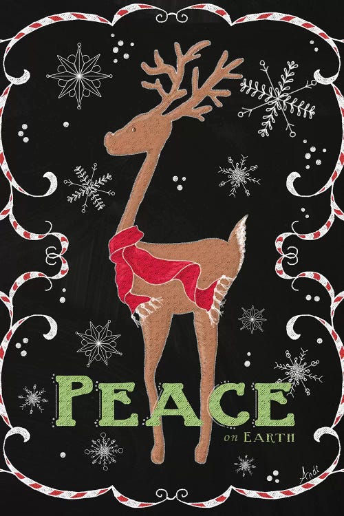 Peace on Earth Deer by Andi Metz wall art