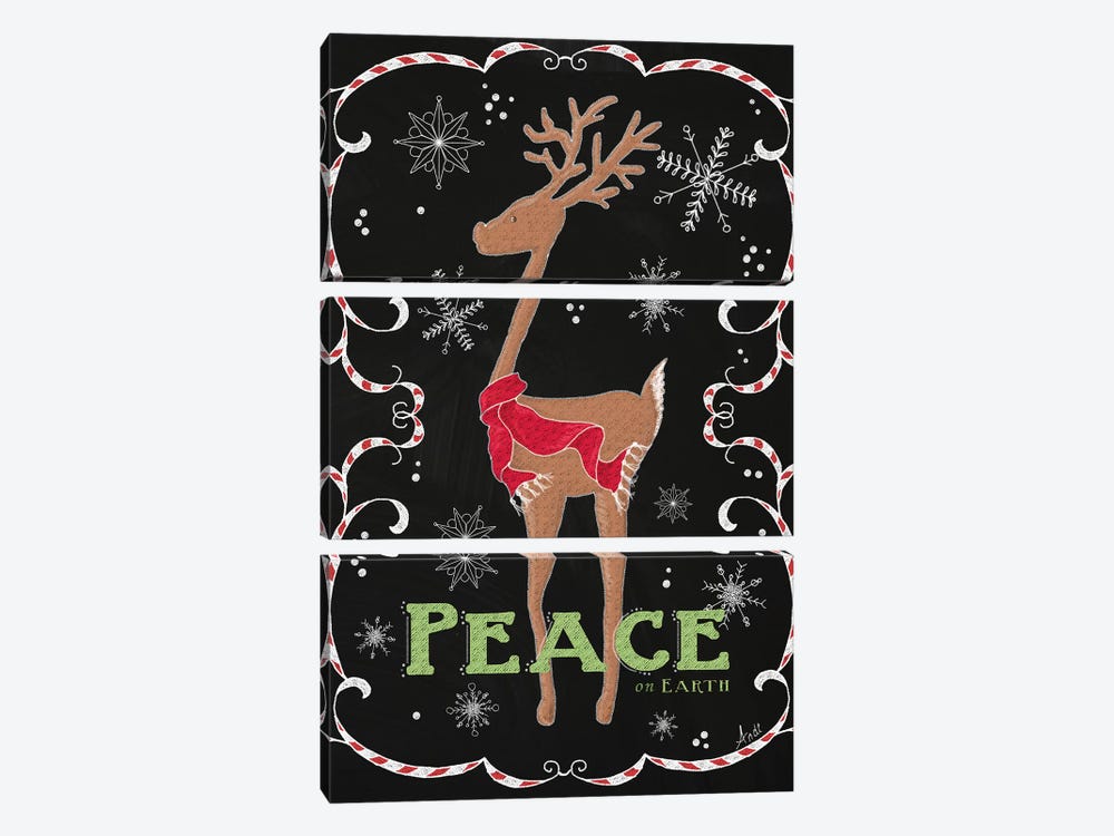 Peace on Earth Deer by Andi Metz 3-piece Art Print