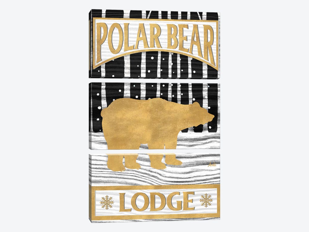 Winter Lodge Sign I by Andi Metz 3-piece Canvas Art