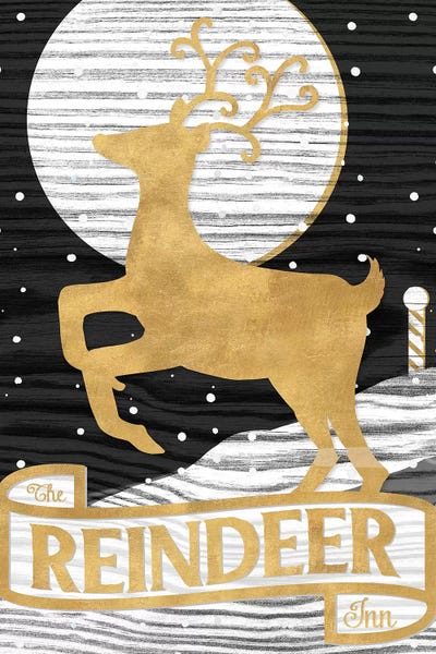 Reindeer: Winter Lodge Sign II by Andi Metz