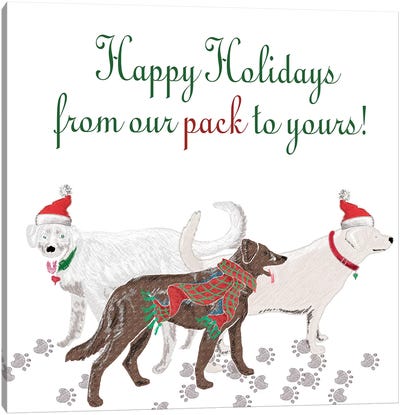 Woof Holiday Pack I Canvas Art Print - Home for the Holidays