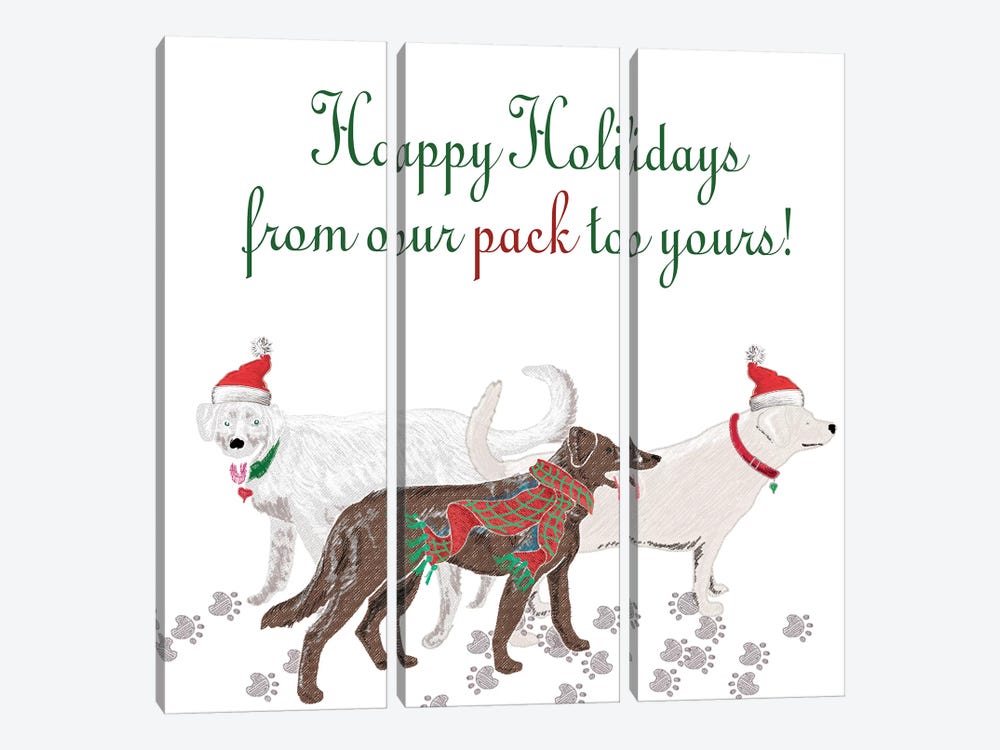 Woof Holiday Pack I by Andi Metz 3-piece Canvas Wall Art
