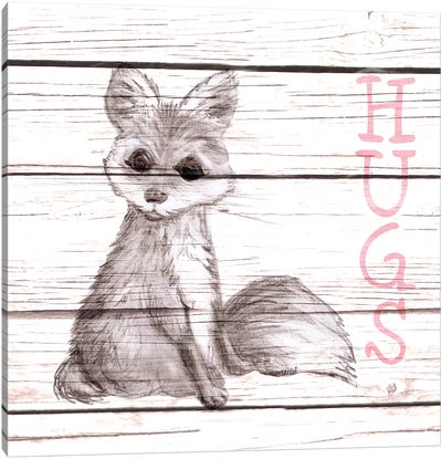 Fox Hugs Canvas Art Print - Fox Art