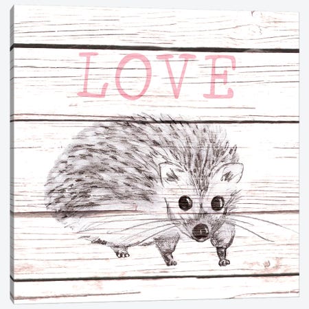 Hedgehog Love Canvas Print #MEZ69} by Andi Metz Canvas Artwork