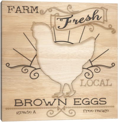 Country Organic Dairy II Canvas Art Print - Farmhouse Kitchen Art