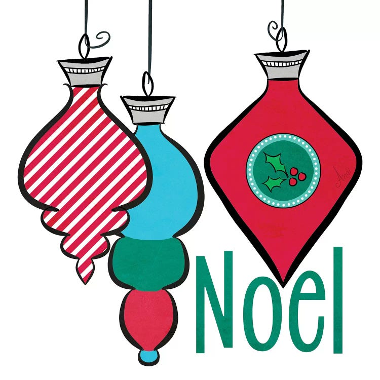 Joyful Christmas Ornaments III by Andi Metz wall art