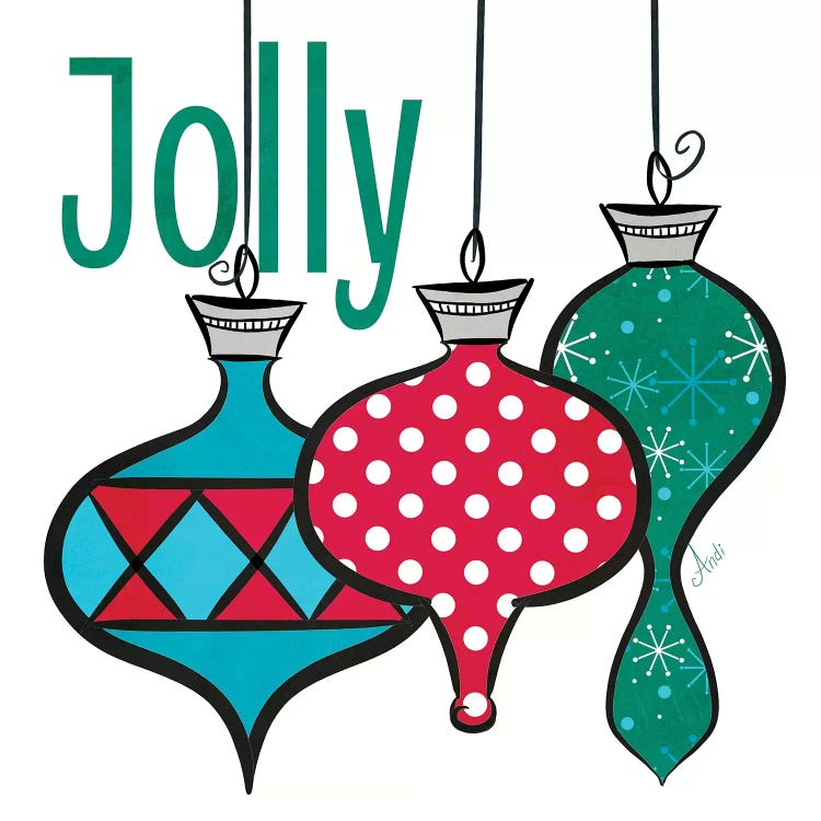 Joyful Christmas Ornaments IV by Andi Metz wall art