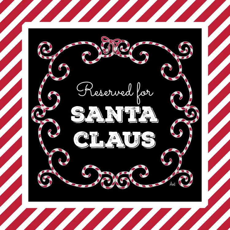 Reserved For Santa On Candy Cane Red Stripes