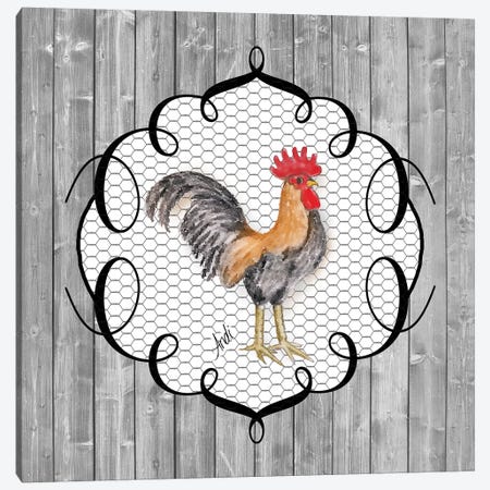 Rooster On The Roost I Canvas Print #MEZ90} by Andi Metz Art Print