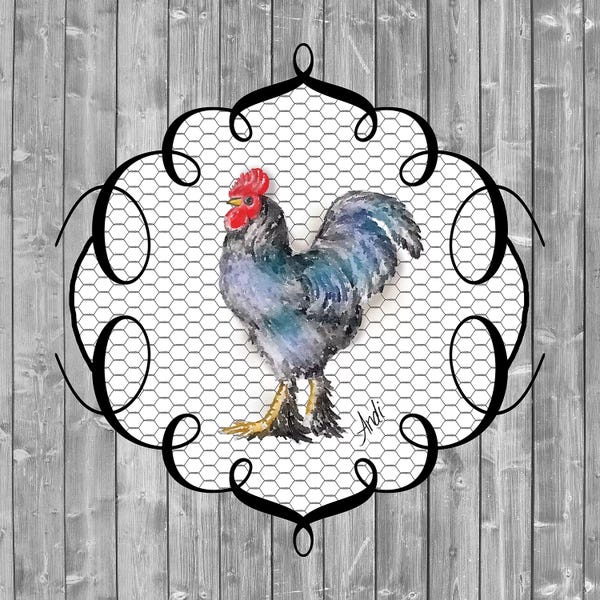 Modern Farmhouse Décor: Rooster On The Roost II by Andi Metz