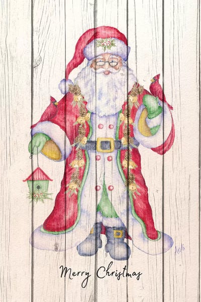 Rustic Winter: Santa & Cardinal I by Andi Metz
