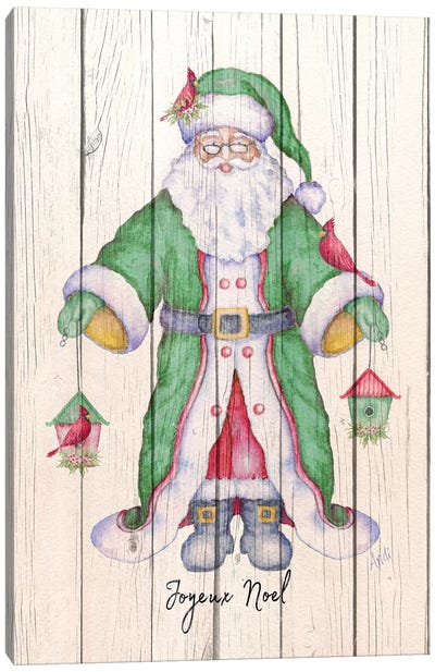 Santa & Cardinal II Canvas Art Print - Santa Claus Art
