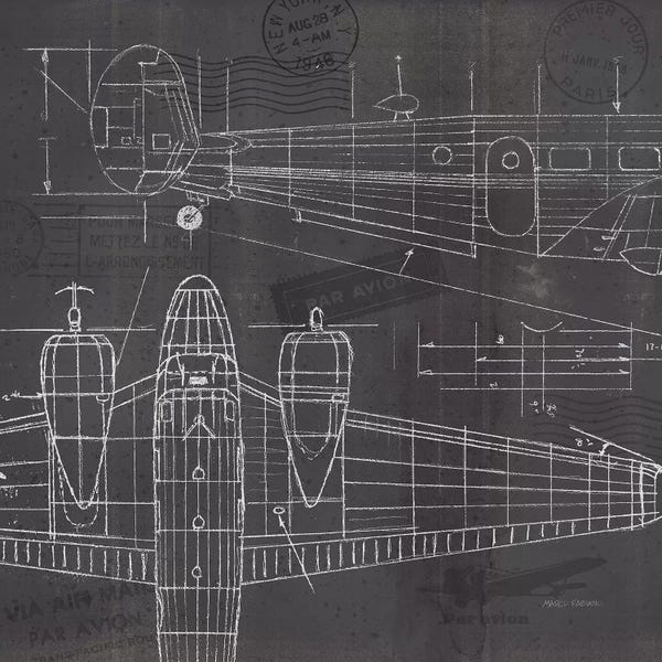 Marco Fabiano: Plane Blueprint II by Marco Fabiano